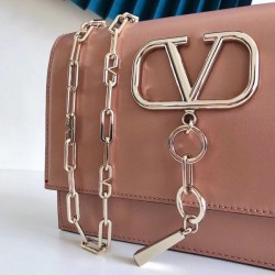 Valentino Vcase Small Chain Bag In Nude Calfskin