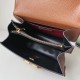 Valentino Vsling Large Shoulder Bag In Brown Grained Calfskin