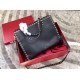 Valentino Black Medium Rockstud Top Handle Bag