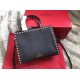 Valentino Black Small Rockstud Top Handle Bag