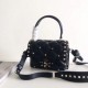 Valentino Candystud Mini Handbag In Black Lambskin