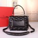 Valentino Garavani Black Quilted Candystud Top Handle Bag