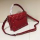 Valentino Garavani Red Quilted Candystud Top Handle Bag