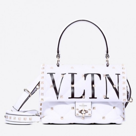 Valentino Garavani White VLTN Quilted Candystud Bag