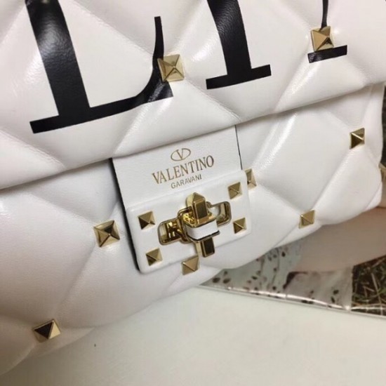 Valentino Garavani White VLTN Quilted Candystud Bag