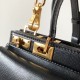 Valentino Medium Rockstud Alcove Top Handle Bag In Black Calfskin