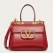 Valentino Medium Rockstud Alcove Top Handle Bag In Red Calfskin