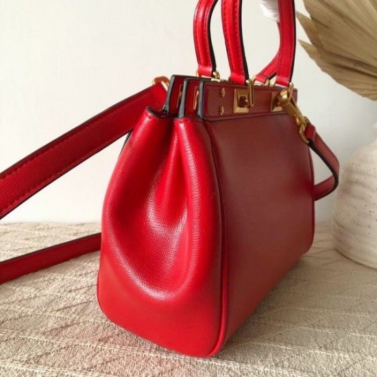 Valentino Medium Rockstud Alcove Top Handle Bag In Red Calfskin