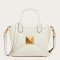 Valentino One Stud Top Handle Bag In White Nappa Leather