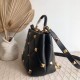 Valentino Roman Stud Top Handle Bag In Black Nappa