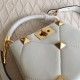 Valentino Small Roman Stud Top Handle Bag In White Nappa