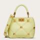 Valentino Small Roman Stud Top Handle Bag In Yellow Nappa