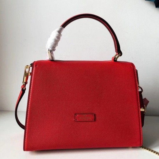 Valentino Small Vsling Handbag In Red Grainy Calfskin