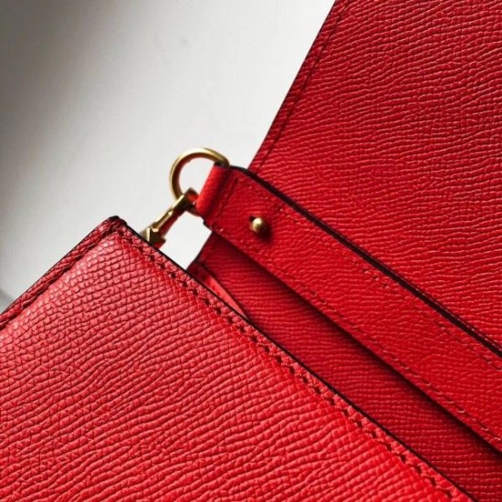 Valentino Small Vsling Handbag In Red Grainy Calfskin