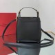 Valentino Supervee Top Handle Bag In Black Calfskin