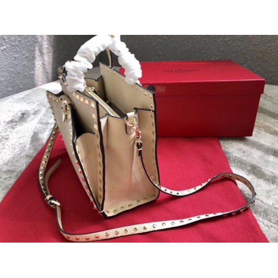 Valentino White Small Rockstud Top Handle Bag