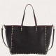 Valentino Black Rockstud Medium Reversible Tote