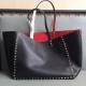 Valentino Black Rockstud Medium Reversible Tote