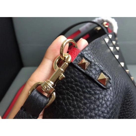 Valentino Black Rockstud Medium Reversible Tote