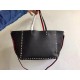 Valentino Black Rockstud Medium Reversible Tote