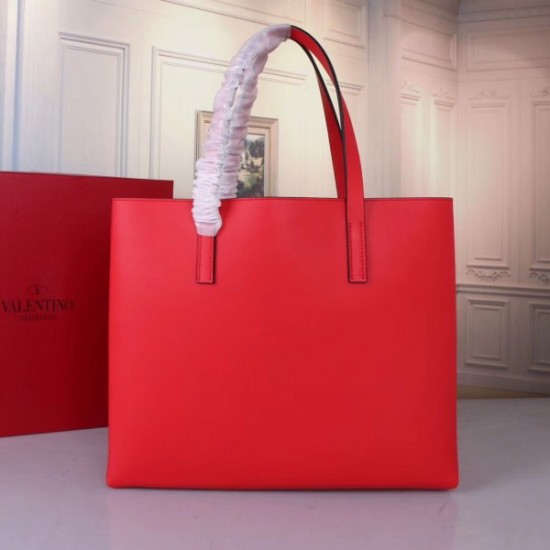 Valentino Garavani Red Large Vring Shopping Tote