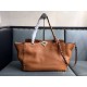 Valentino Medium Rockstud Tote Bag In Brown Grainy Calfskin