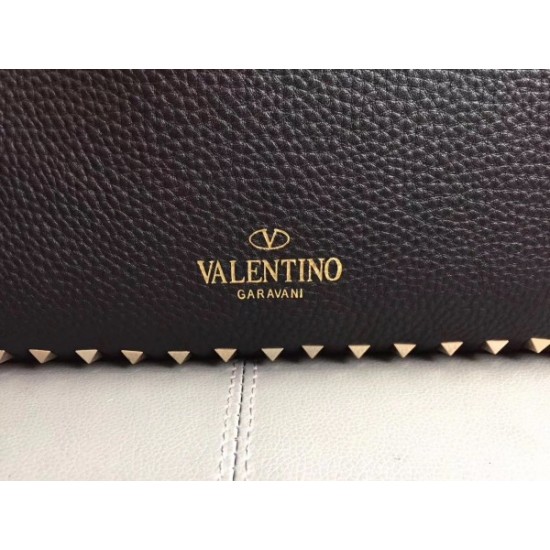 Valentino Noir Rockstud Medium Reversible Tote Bag