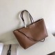 Valentino Rockstud Large Shopping Bag In Brown Leather 