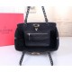 Valentino Small Rockstud Tote In Black Grain Calfskin