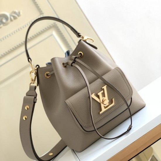 Louis Vuitton m57687 gray cowhide bucket bag