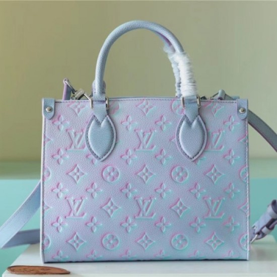 Louis Vuitton m46067 blue small tote bag