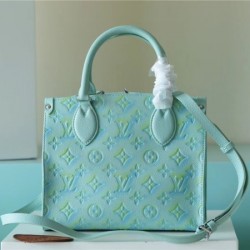 Louis Vuitton m46067 blue onthego small tote bag