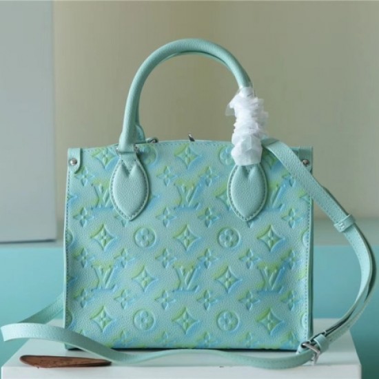 Louis Vuitton m46067 blue onthego small tote bag