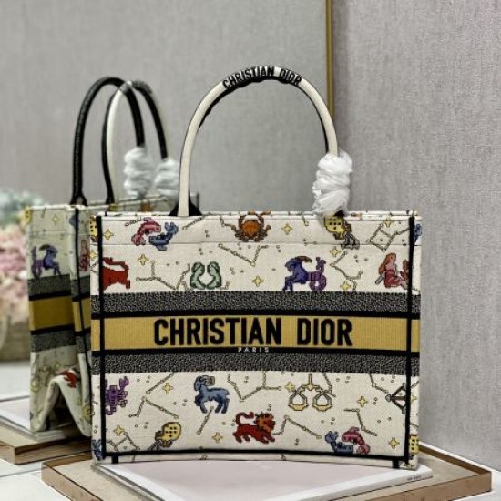 Diortwelve color constellation white medium book tote