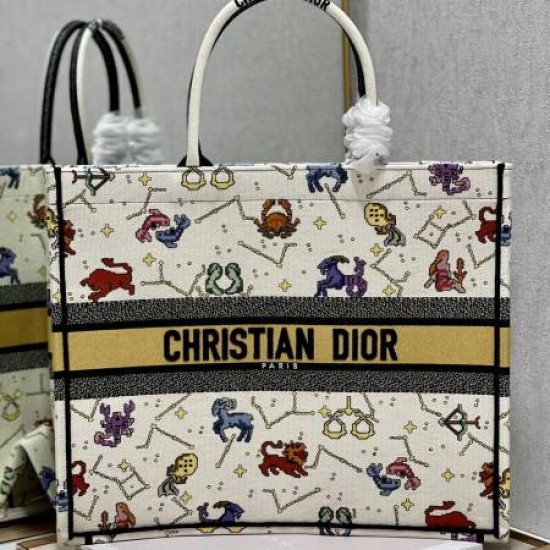 Diortwelve color constellation white large book tote