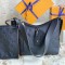 Louis Vuitton m46288 full leather black carryall small handbag