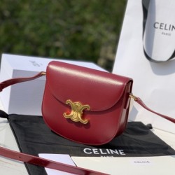 Celine red shiny cow leather handbag