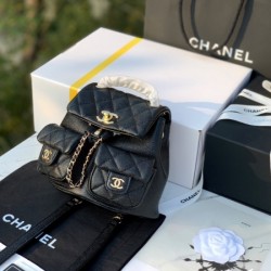 Chanel 23p black small backpack