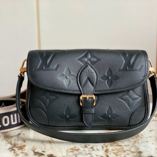 Louis Vuitton black monogram empreinte diane bag