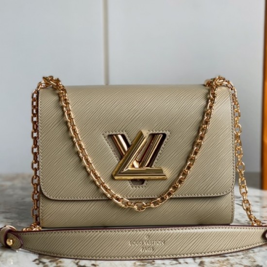 Louis Vuitton epi grained leather twist mm chain bag medium handbag