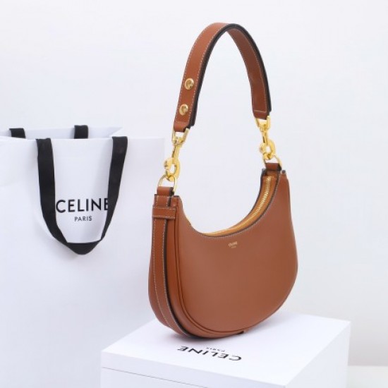 Celine 196923 tan ava strap bag in smooth calfskin