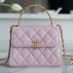 Chanel AP2944 Medium Pink 22B Enamel Handle Chain Bag