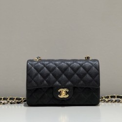 Chanel Classic Large Mini Black Grain Flap Bag