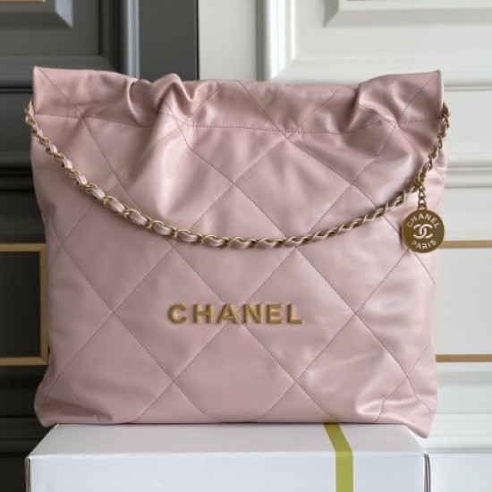 Chanel AS3261 Medium Pink Shiny Calfskin & Gold-Tone Metal Chanel 22 Handbag