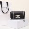 Celine 197993 Black&Silverchain Shoulder Bag Triomphe In Shiny Calfskin