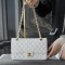 Chanel White & Gold Hardware Italian Cowhide Classic Handbag