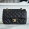 Chanel Black & Gold Hardware French Imported Grained Calf Leather Mini Classic Handbag