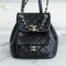 Chanel Black Italian Gaiera Lambskin Duma Backpack