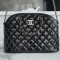 Chanel Black Large Patent Leather Alma Bag