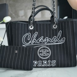 Chanel Black & Silver Hardware Maxi Shopping Bag